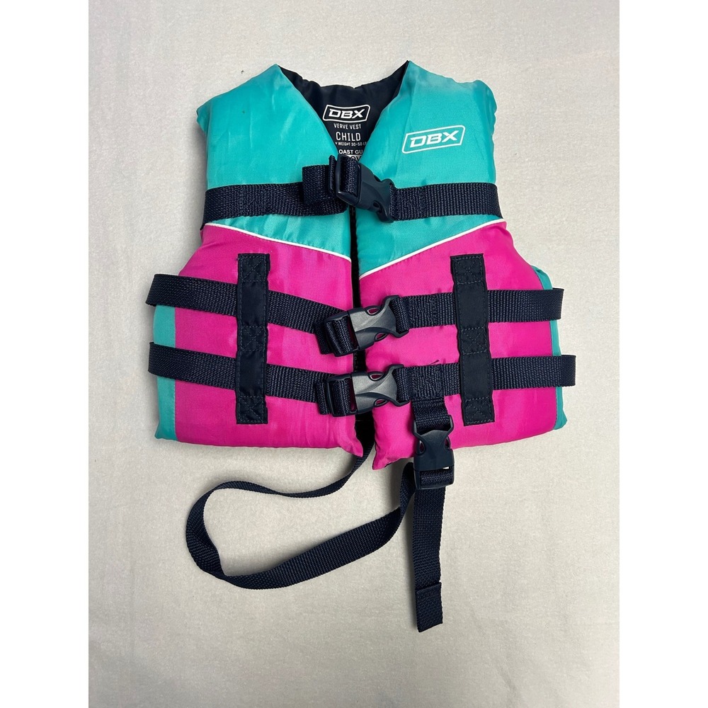 DBX Child Life Vest Verve Type III‎ Coast Guard Approved Water Safety 30 50 lbs